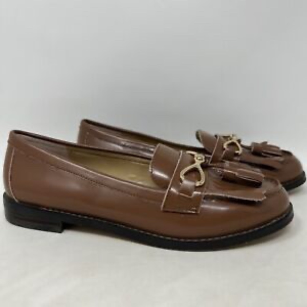 Talbots LAURA TASSELED LEATHER LOAFERS Brown Size 7